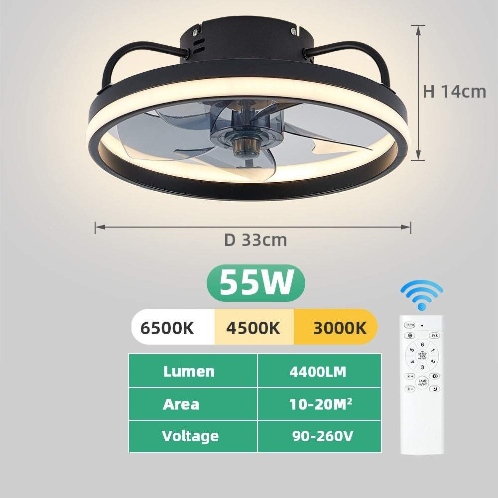 Simple Wrought Iron Fan Lamp Restaurant LED Electric Fan Lamp - Prime Warehouse