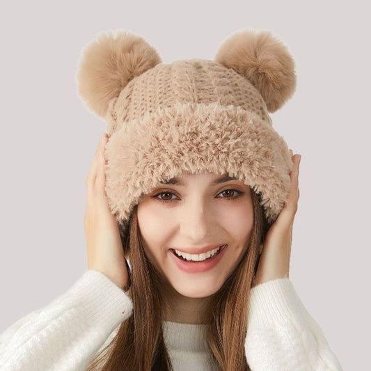 Cute Fur Knitted Winter Hat