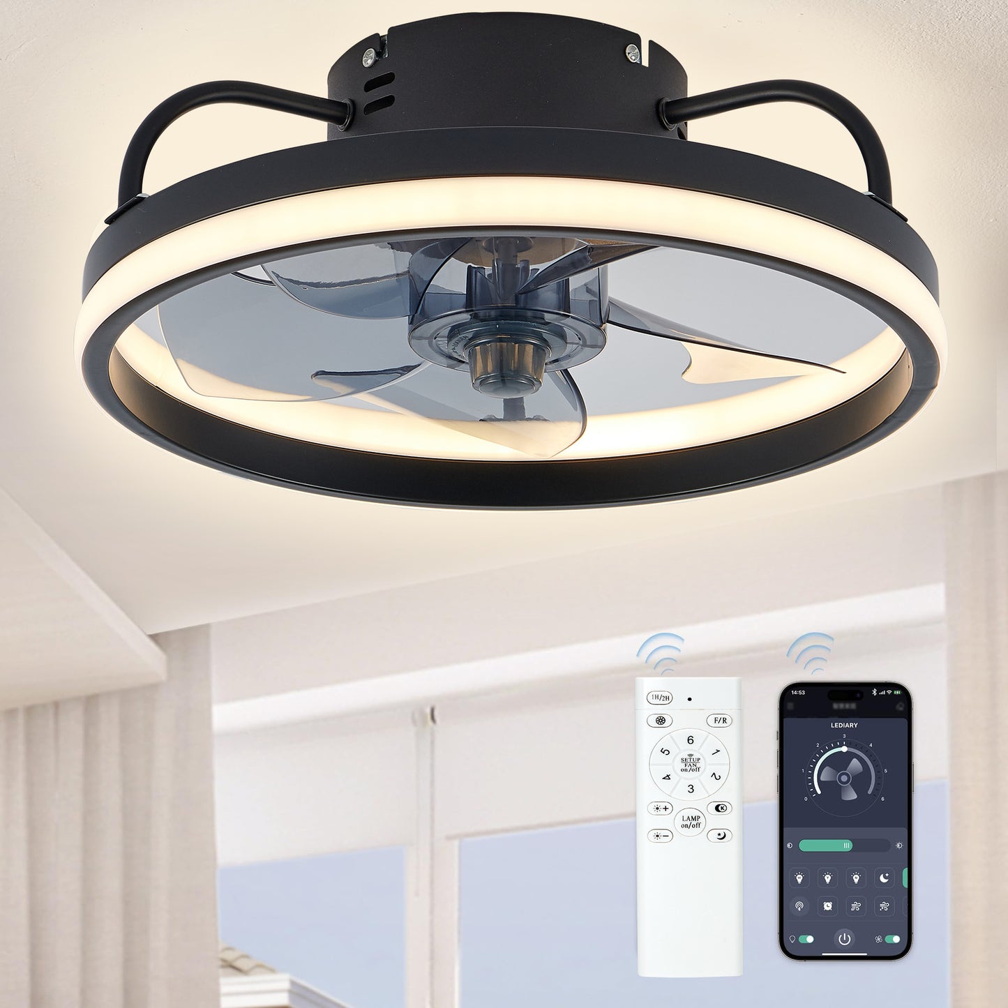 Simple Wrought Iron Fan Lamp Restaurant LED Electric Fan Lamp - Prime Warehouse