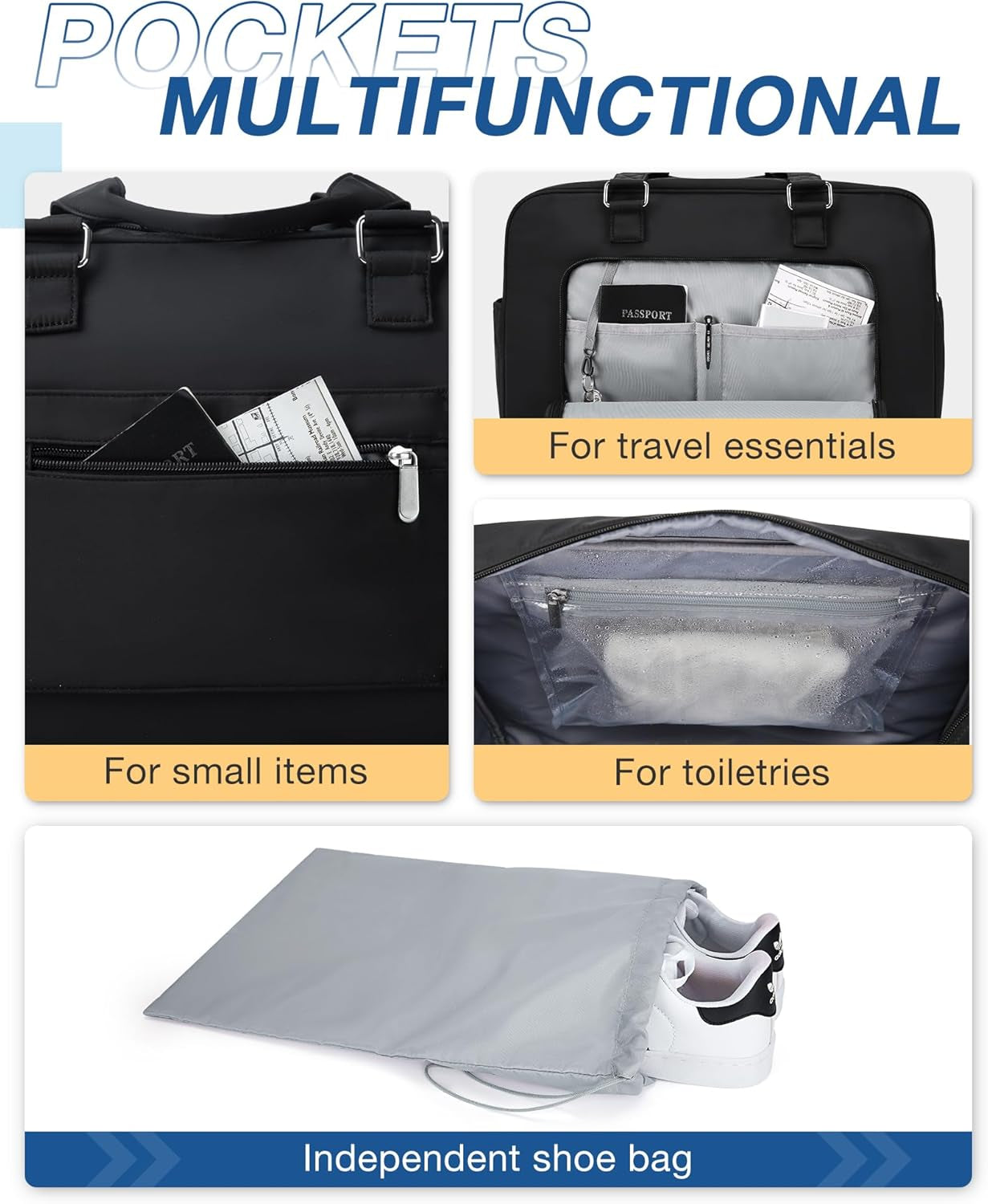 Overnight Weeked Travel Bag Personal Items Bag with Shoe Bag