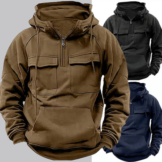 Men's Zip-up Hoodies Sweatshirt With Drawstring And Pocket Design Fashion Casual Sports Sweatshirt - Prime Warehouse