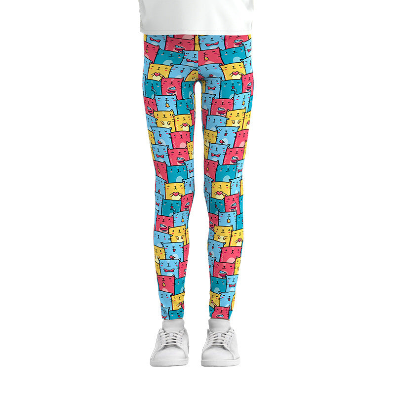Digital Printing Leggings Girls Leggings Thin Stretch Pants - Prime Warehouse