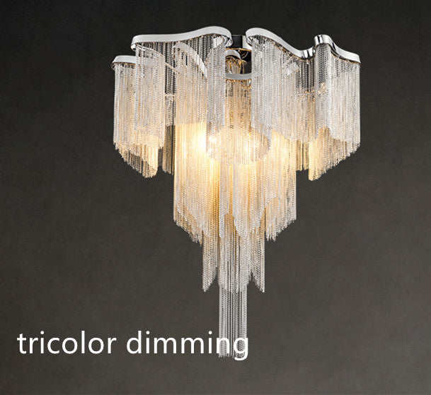 Nordic Light Luxury Tassel Aluminum Chain Living Room Ceiling - Prime Warehouse